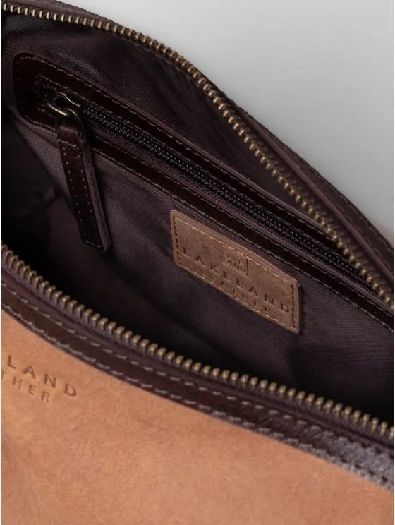 Hawksdale Leather Wash Bag in Brown