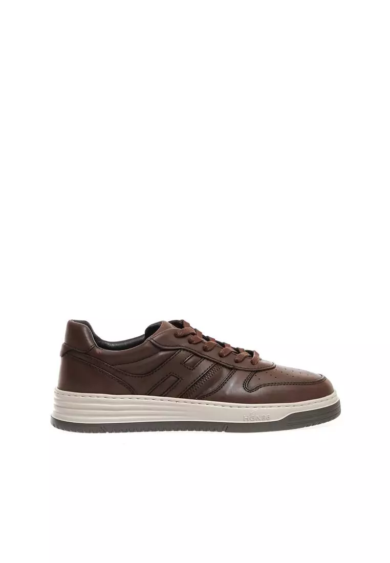 Hogan HOGAN - Sneakers Basket In Pelle Marrone - Brown