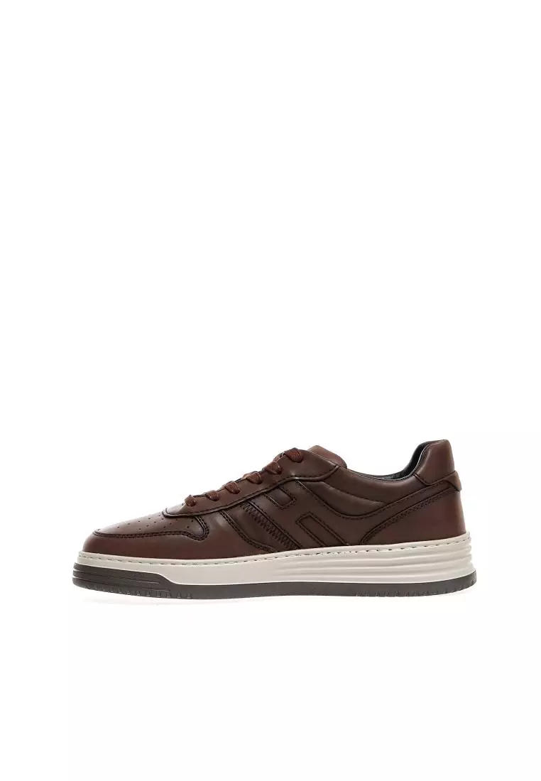 Hogan HOGAN - Sneakers Basket In Pelle Marrone - Brown