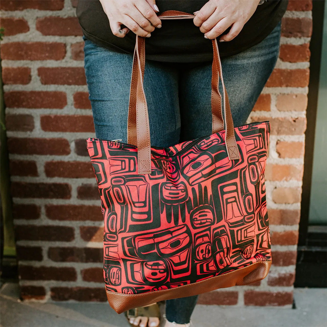 Indigenous Art Woven Tote Bag