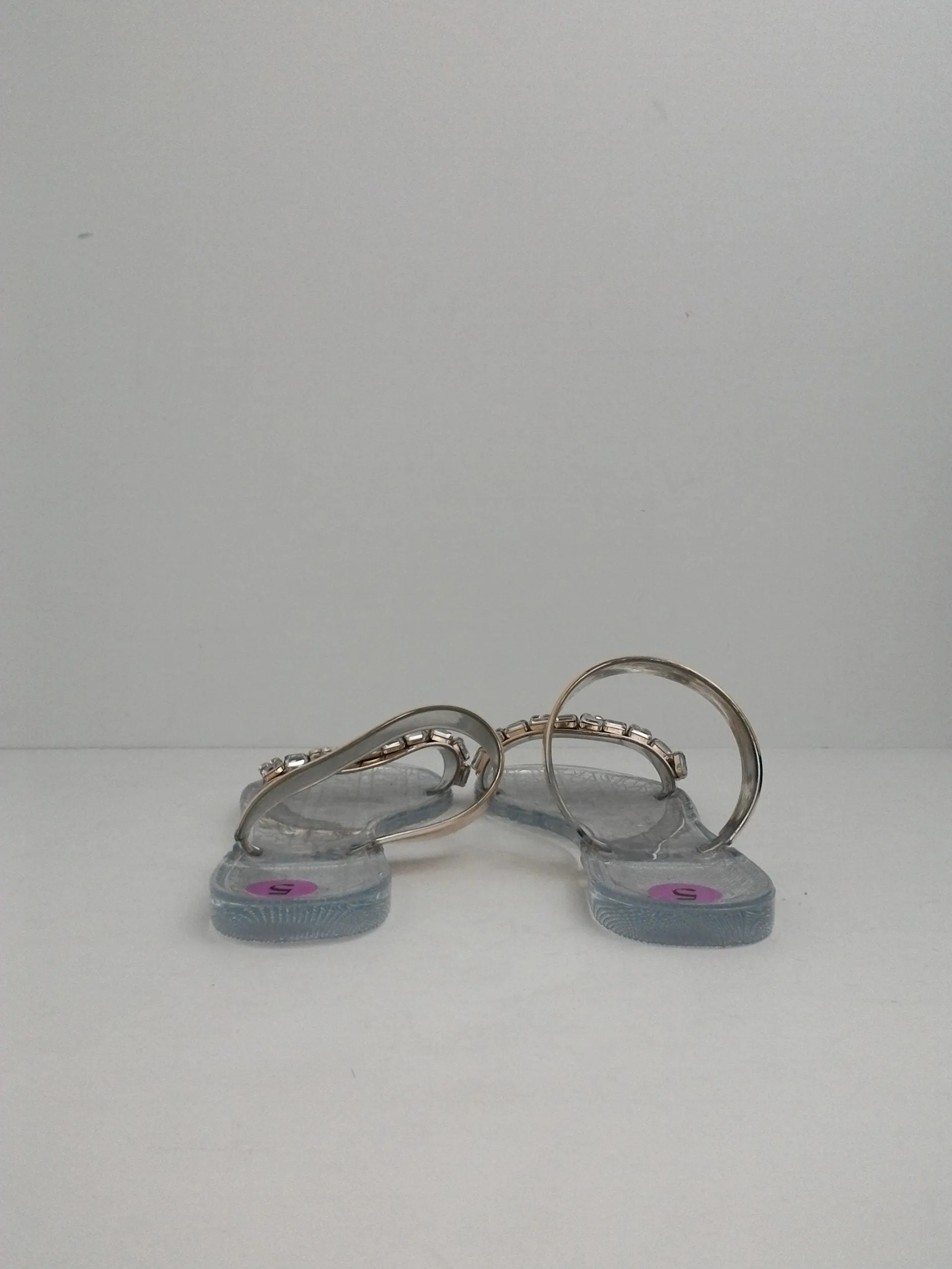 Jewel by Badgley Mischka Double Banda Slide Clear evening Sandals Size 5 M