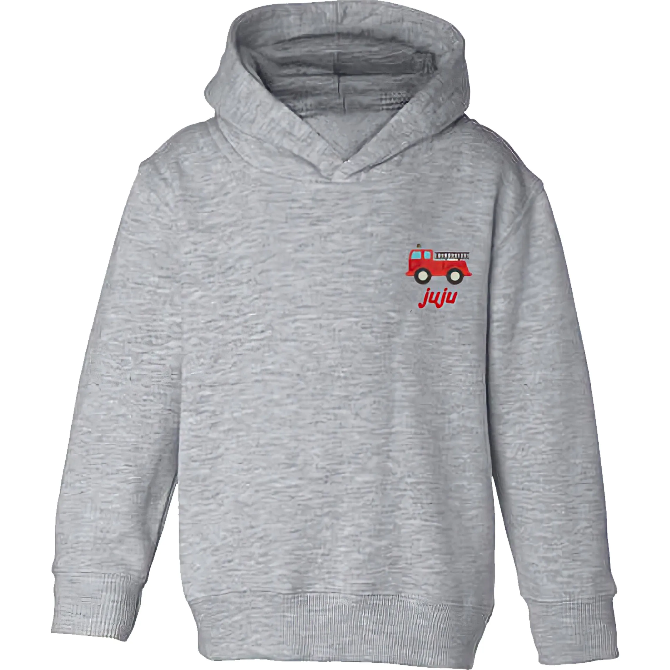 juju + stitch Little Kid Fire Truck Pullover Hoodie, Gray