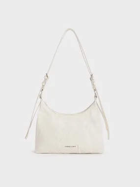 Lark Crinkle-Effect Hobo Bag - Cream