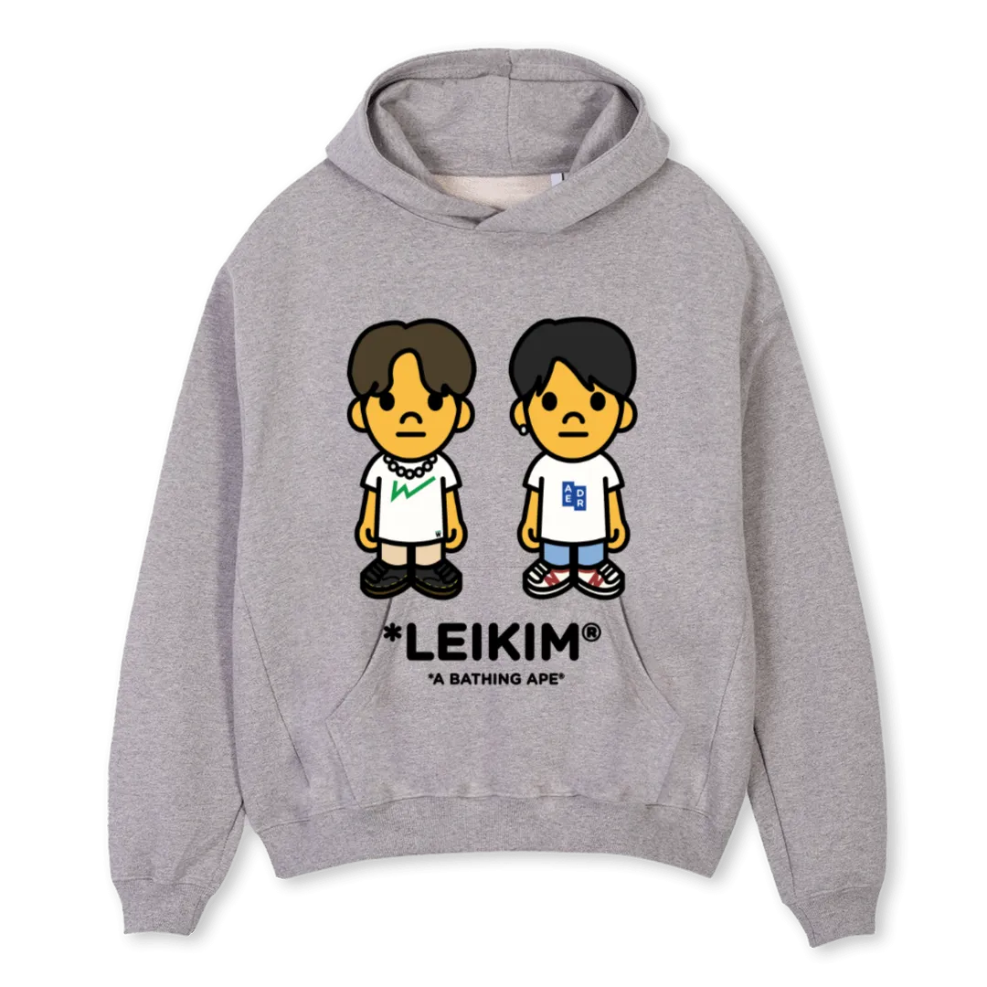 LKM BAPE Grey Marl Oversized Hoodie.