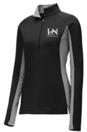 LN GIRLS SWIM & DIVE LADIES SPORT-WICK STRETCH CONTRAST 1/4 ZIP PULLOVER