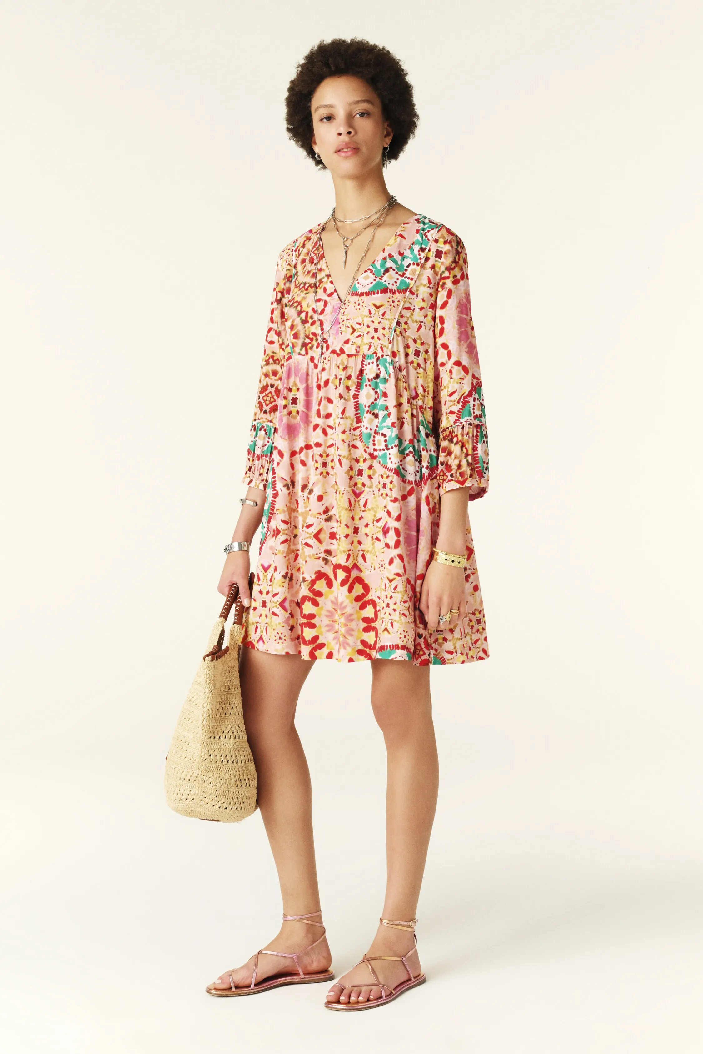 LORENZA short printed dress