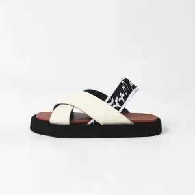 Loza Maleombho 1-inch platform leather cross front with back strap URI sandals