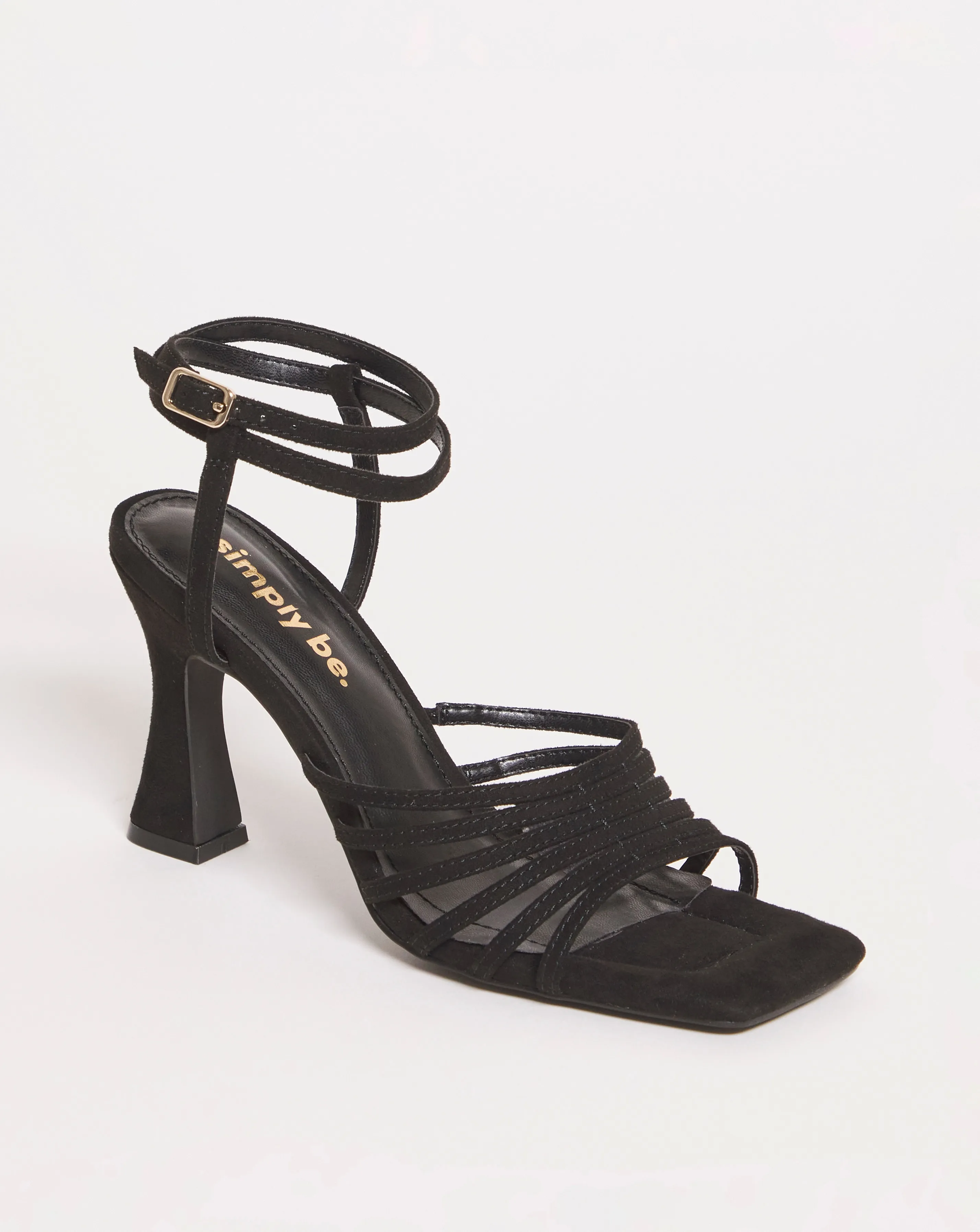 Malinda Ankle Strap Caged Heeled Sandals Wide Fit | Simply Be