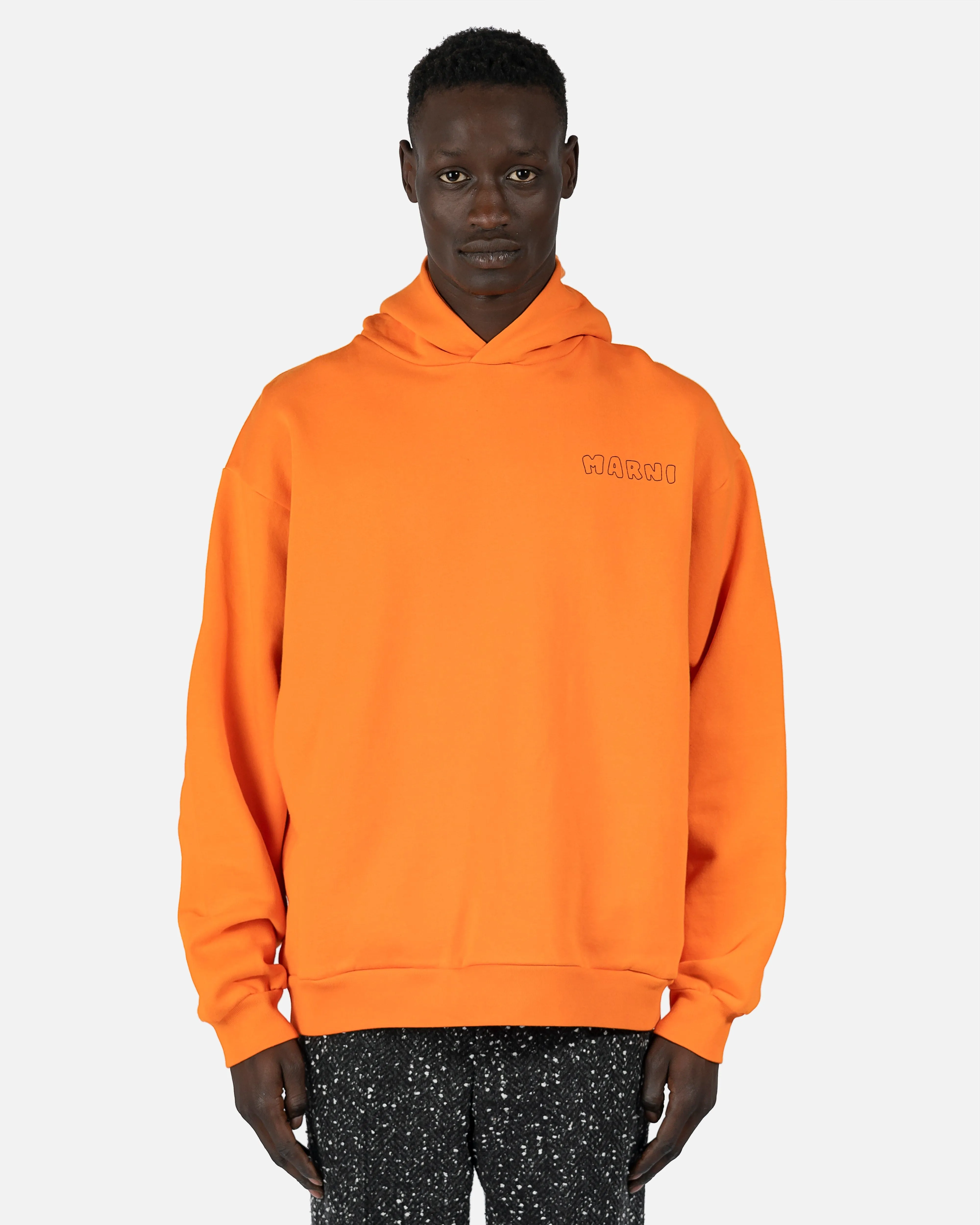 Marni Vibrating Flower Motif Hoodie in Orange