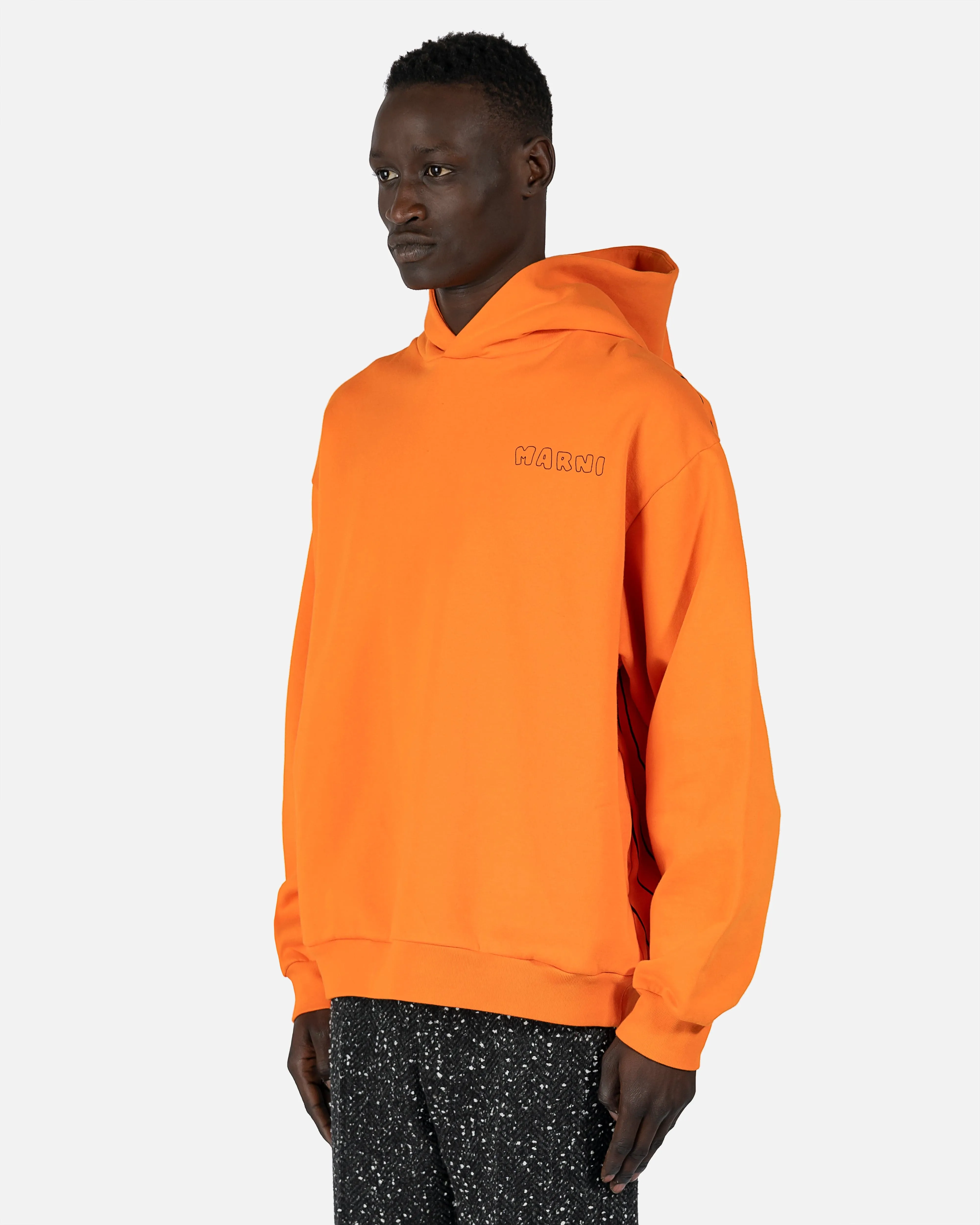 Marni Vibrating Flower Motif Hoodie in Orange