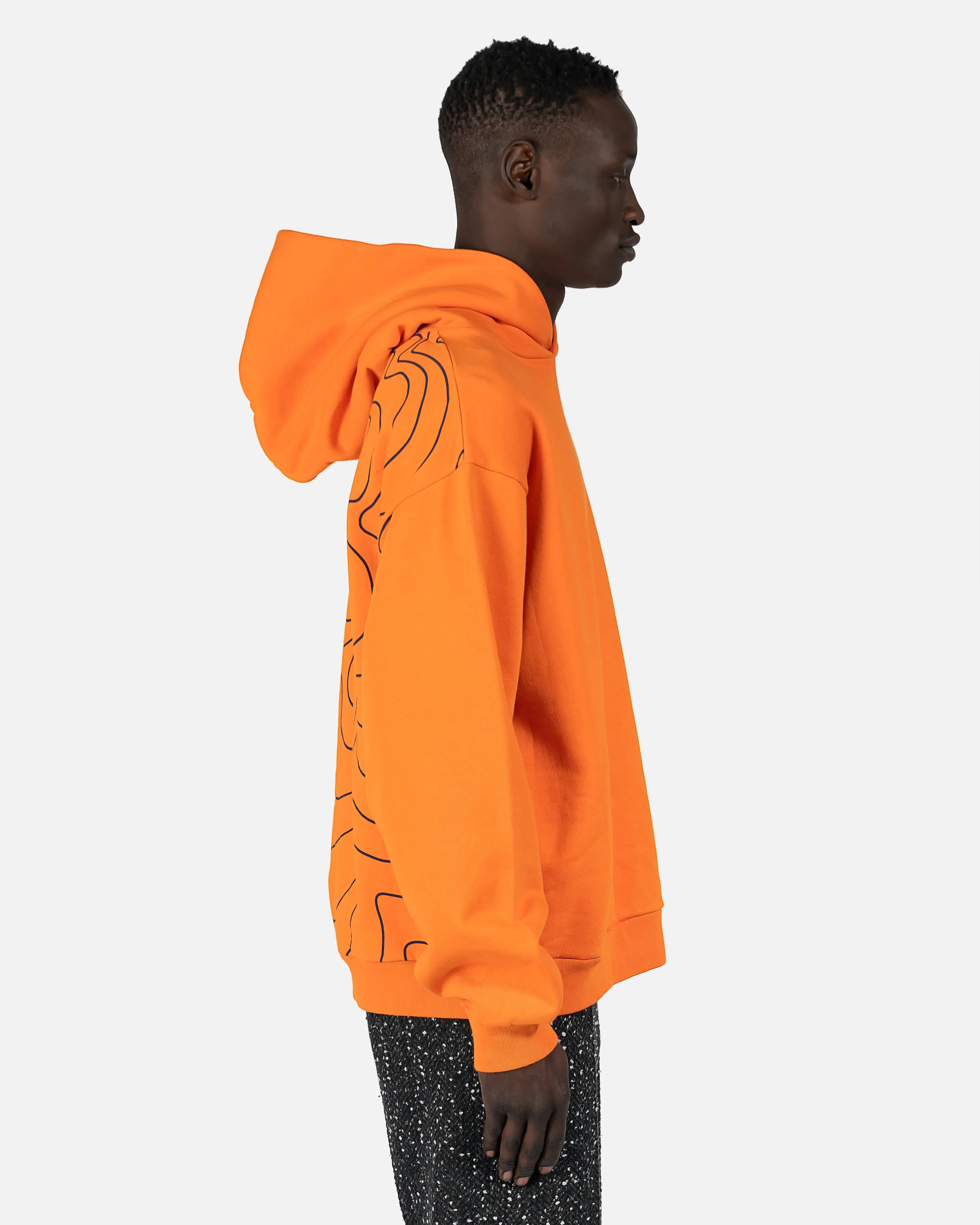 Marni Vibrating Flower Motif Hoodie in Orange