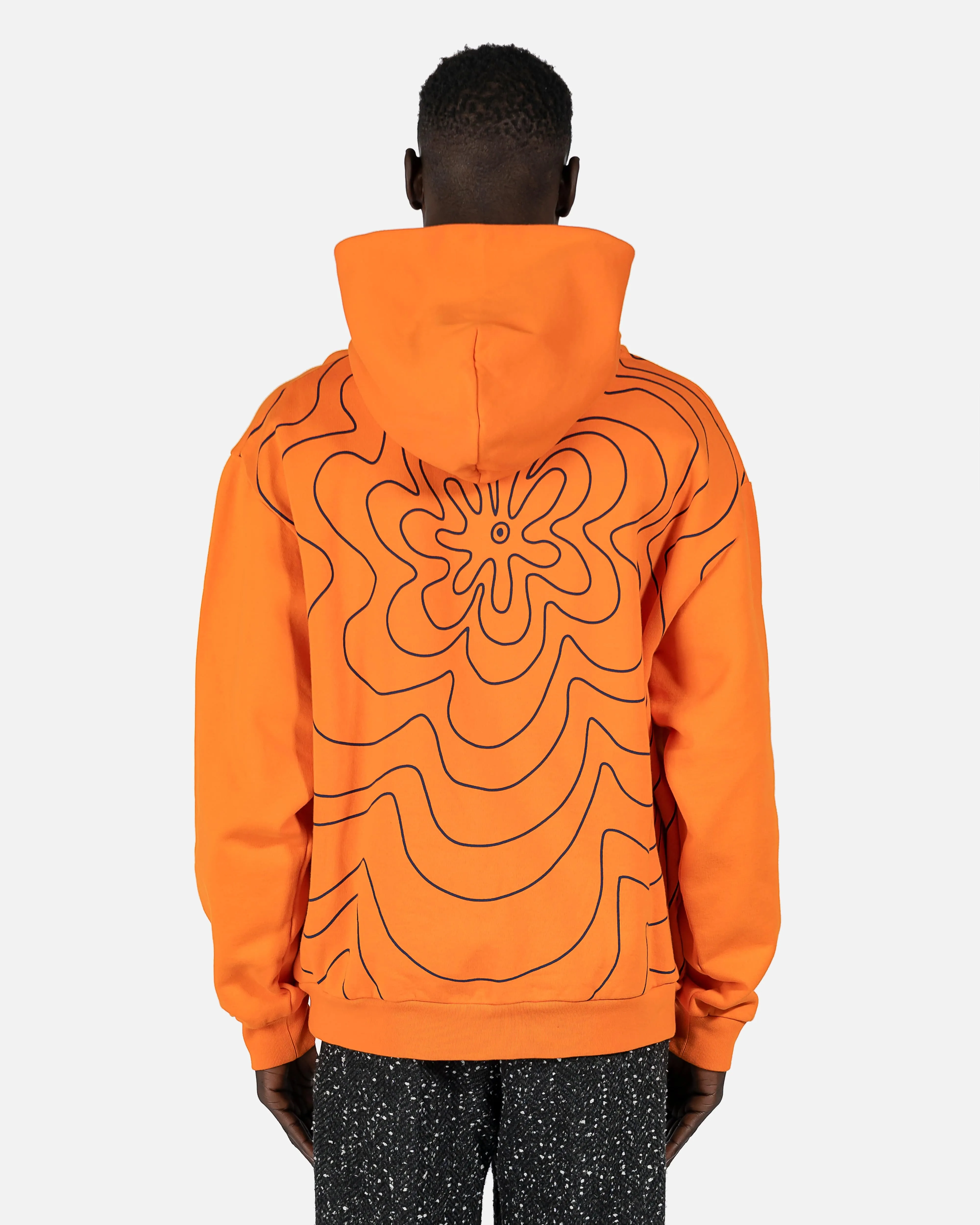 Marni Vibrating Flower Motif Hoodie in Orange