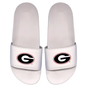 Men's ISlide White Georgia Bulldogs Primary Logo Motto Slide Sandals