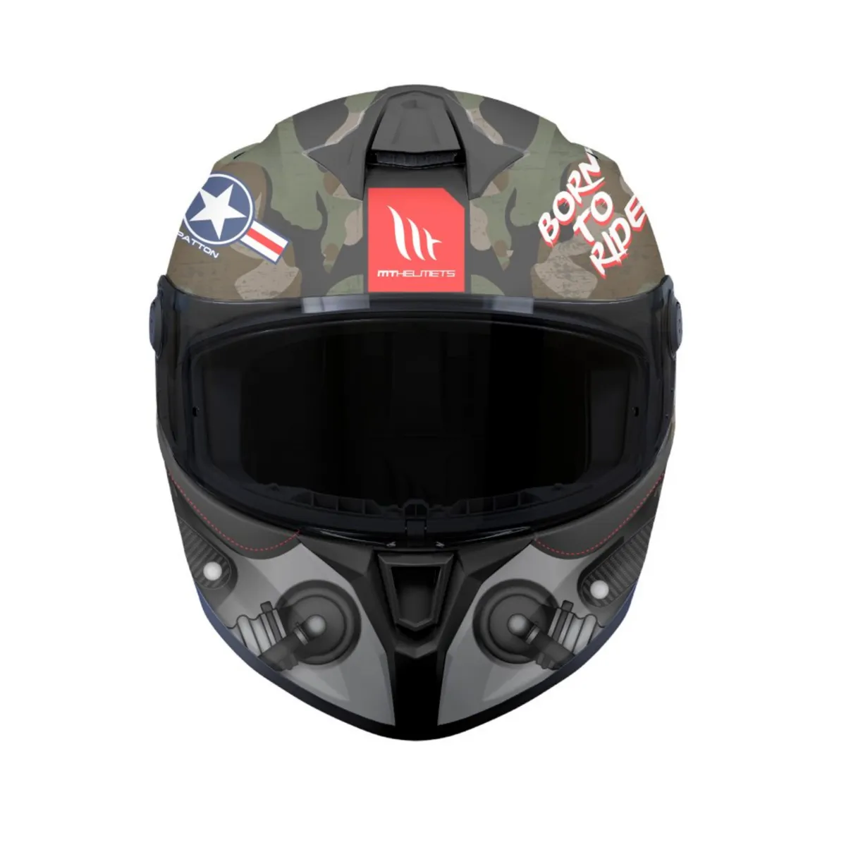 MT Targo S Surt A1 Matt Camo Green Patton Full Face Motorcycle Helmet