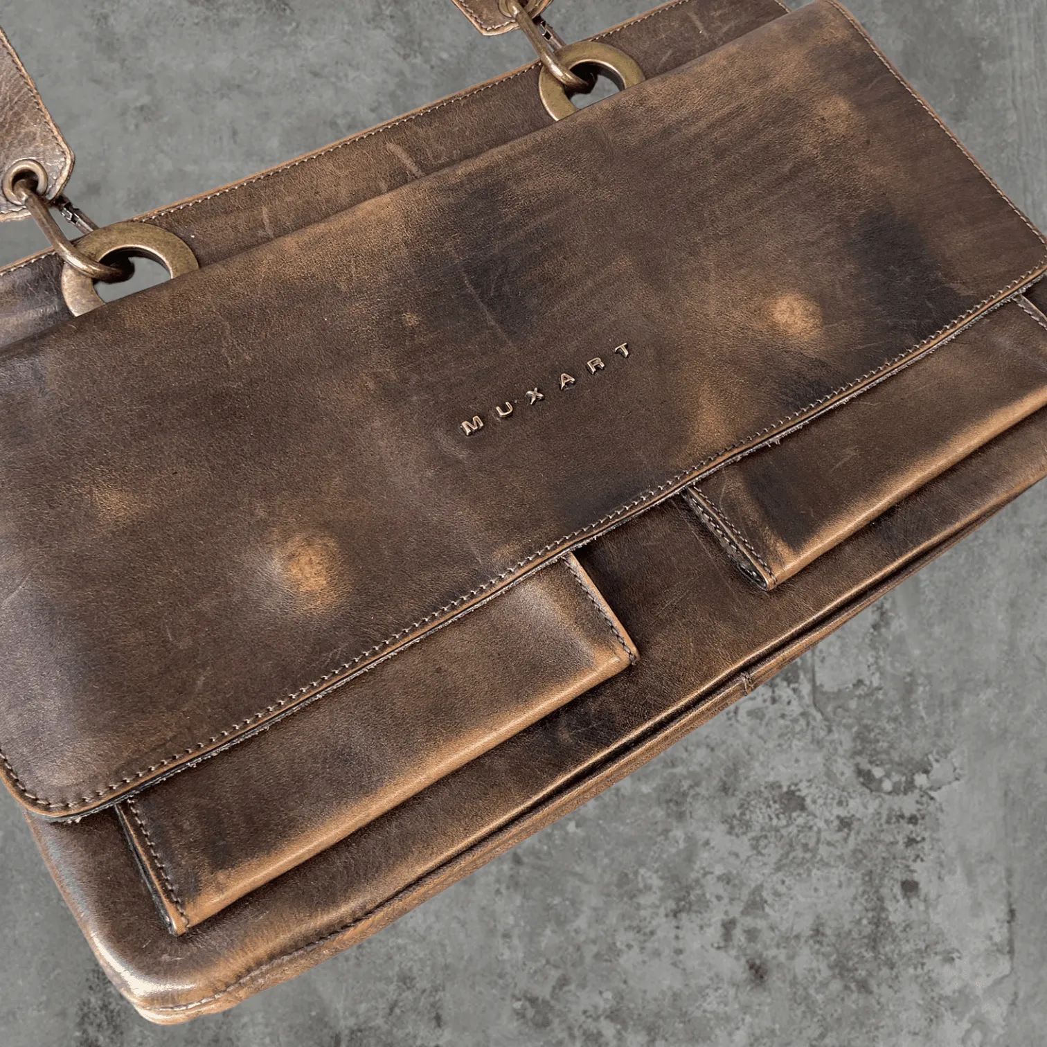 MUXART BROWN LEATHER SIDE BAG