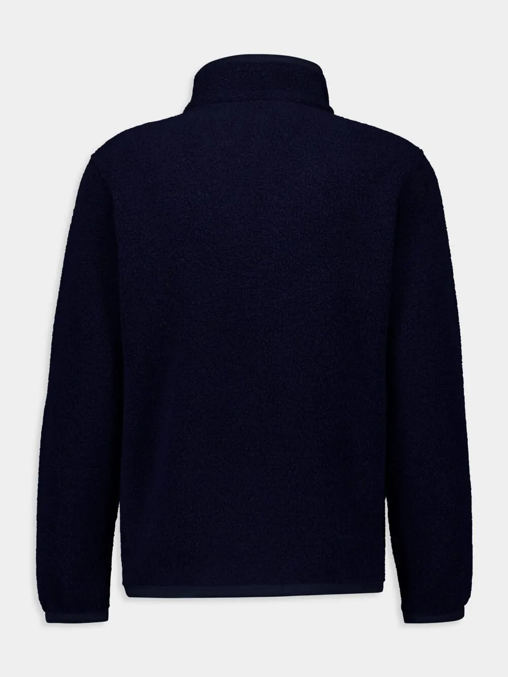 Navy Zipped Wool Fleece Jacket