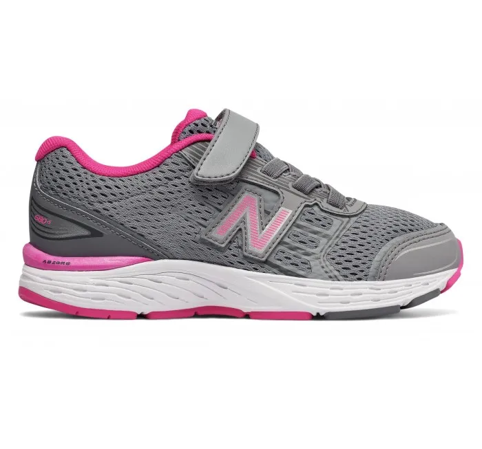 New Balance Kids 680v5 Hook and Loop Pink Glo