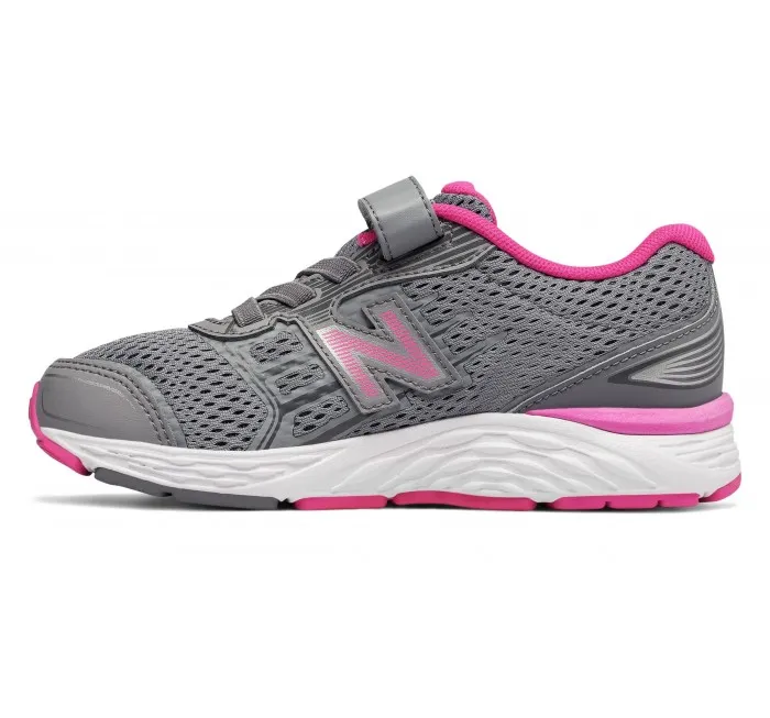 New Balance Kids 680v5 Hook and Loop Pink Glo