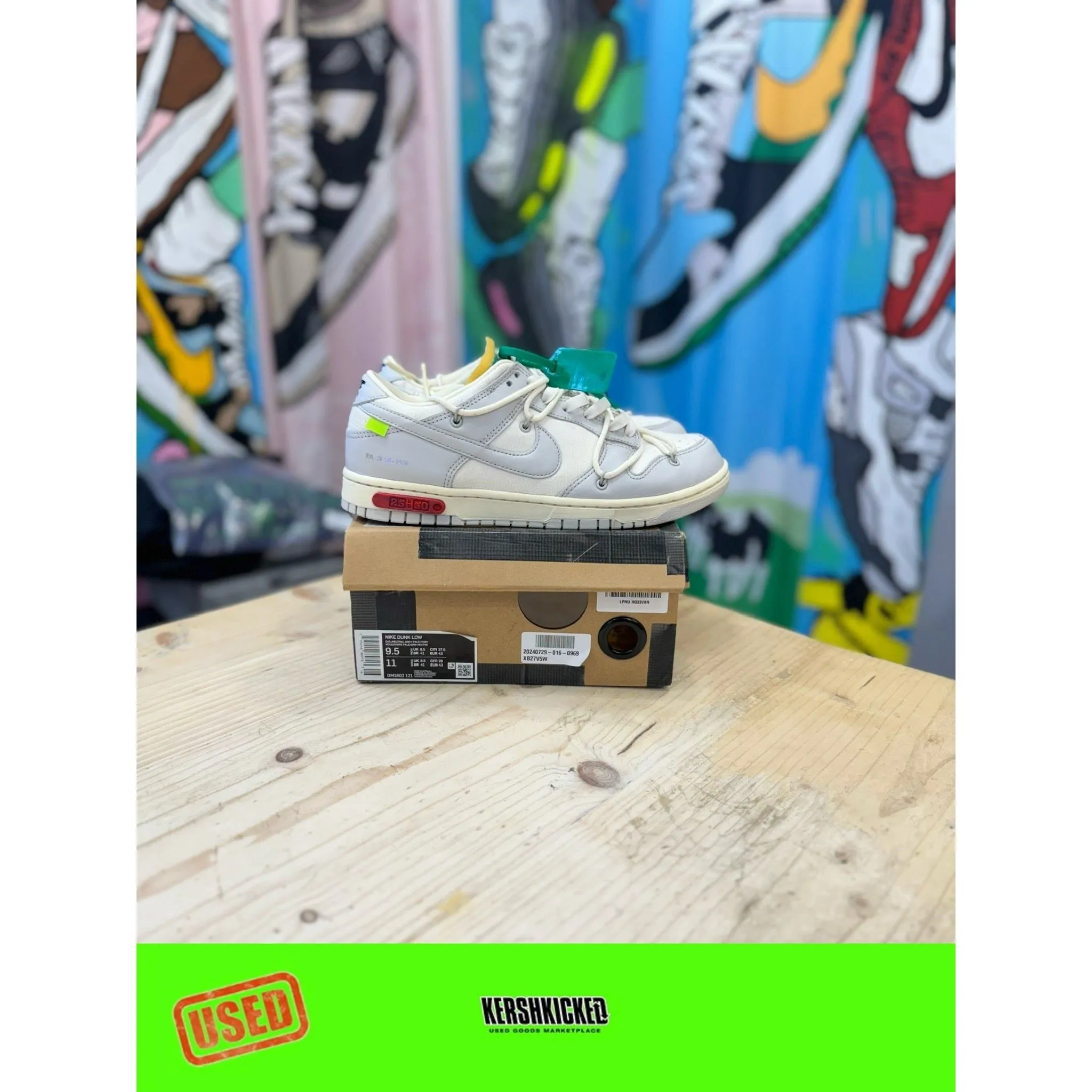 Nike Off White Dunk Low Lot 25 UK 8.5