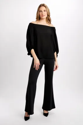 Off-shoulder Balloon Sleeve Pullover Style 241304