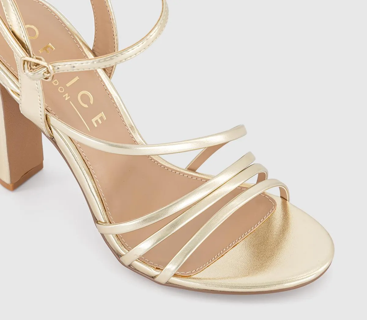 OFFICE Hera Strappy Heeled Sandals Gold