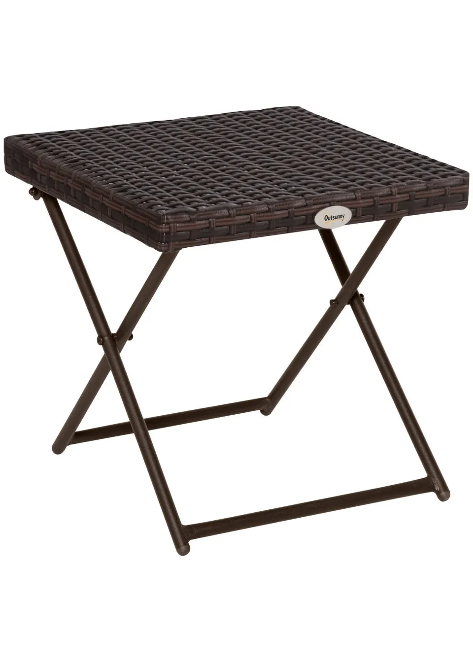 Outsunny Folding Square Bistro Rattan Coffee Table (40cm x 40cm x 40cm)