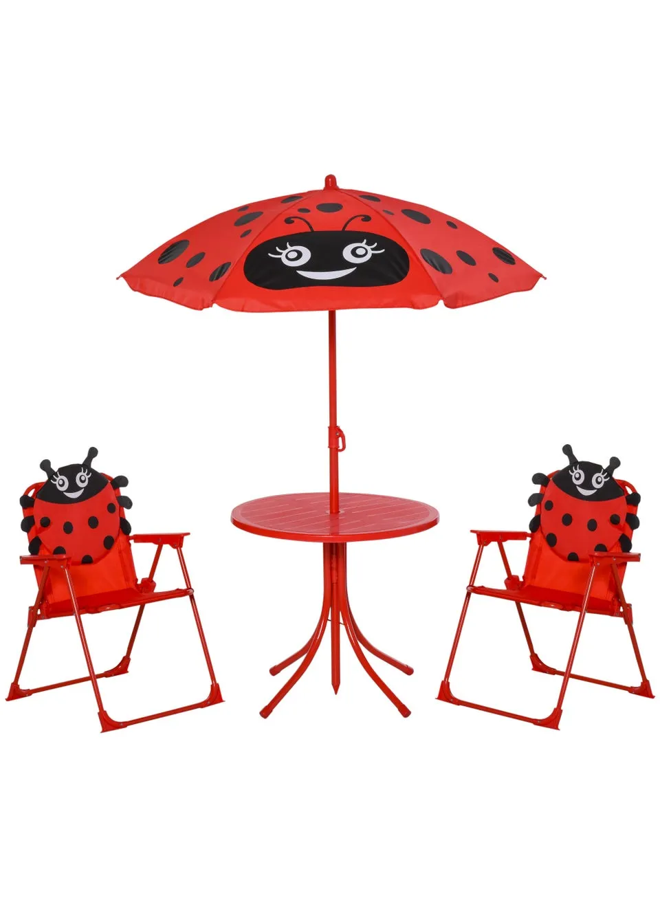 Outsunny Kids Ladybird Folding Picnic Table