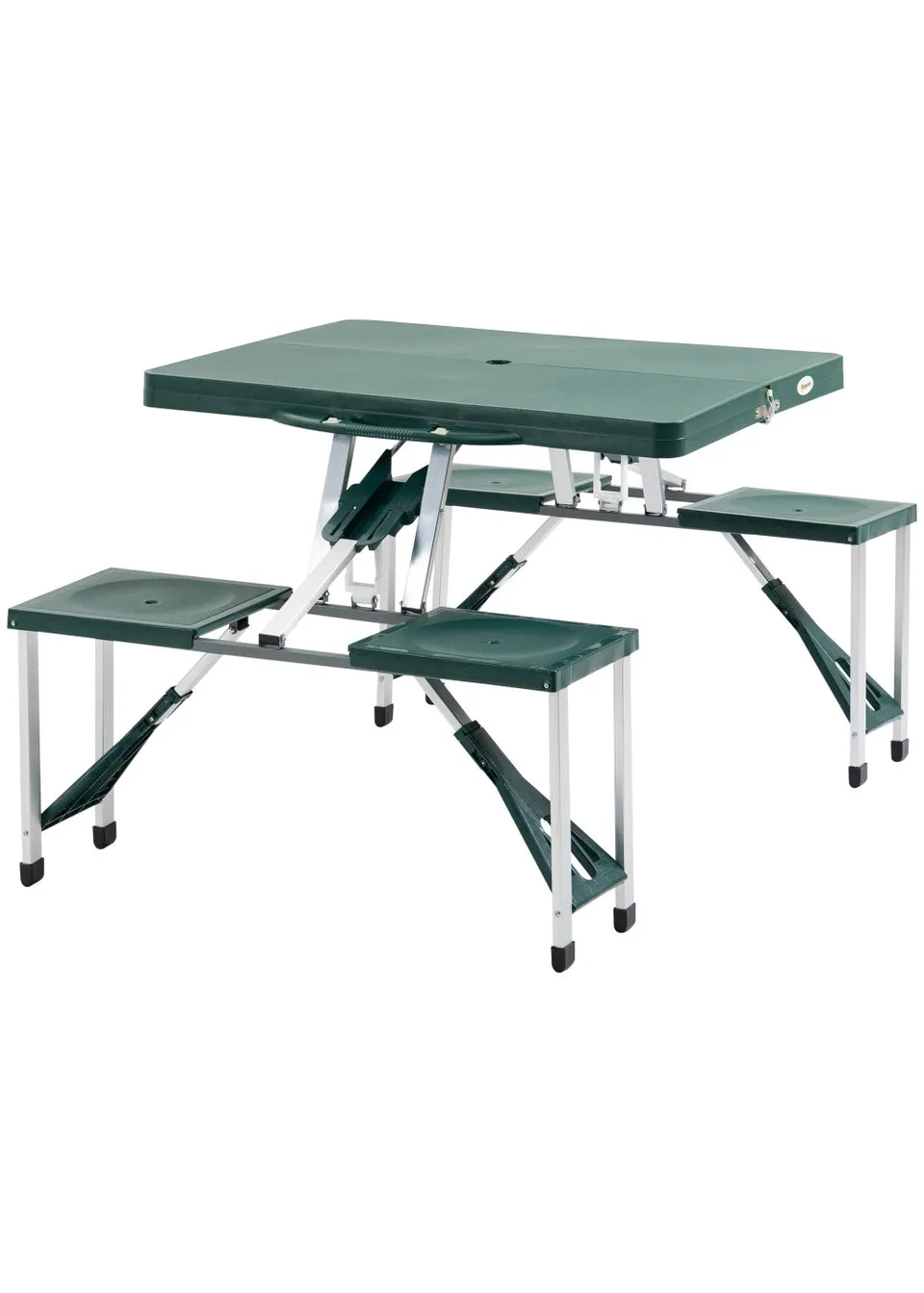 Outsunny Picnic Party Foldable Camping Table Set, Green