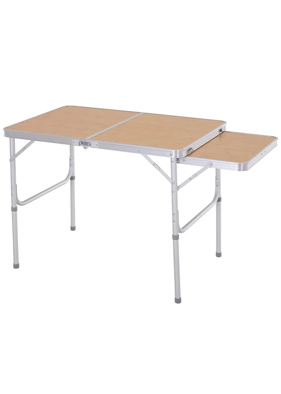 Outsunny Portable Aluminium Picnic Table with Side Desktop (90x70cm)