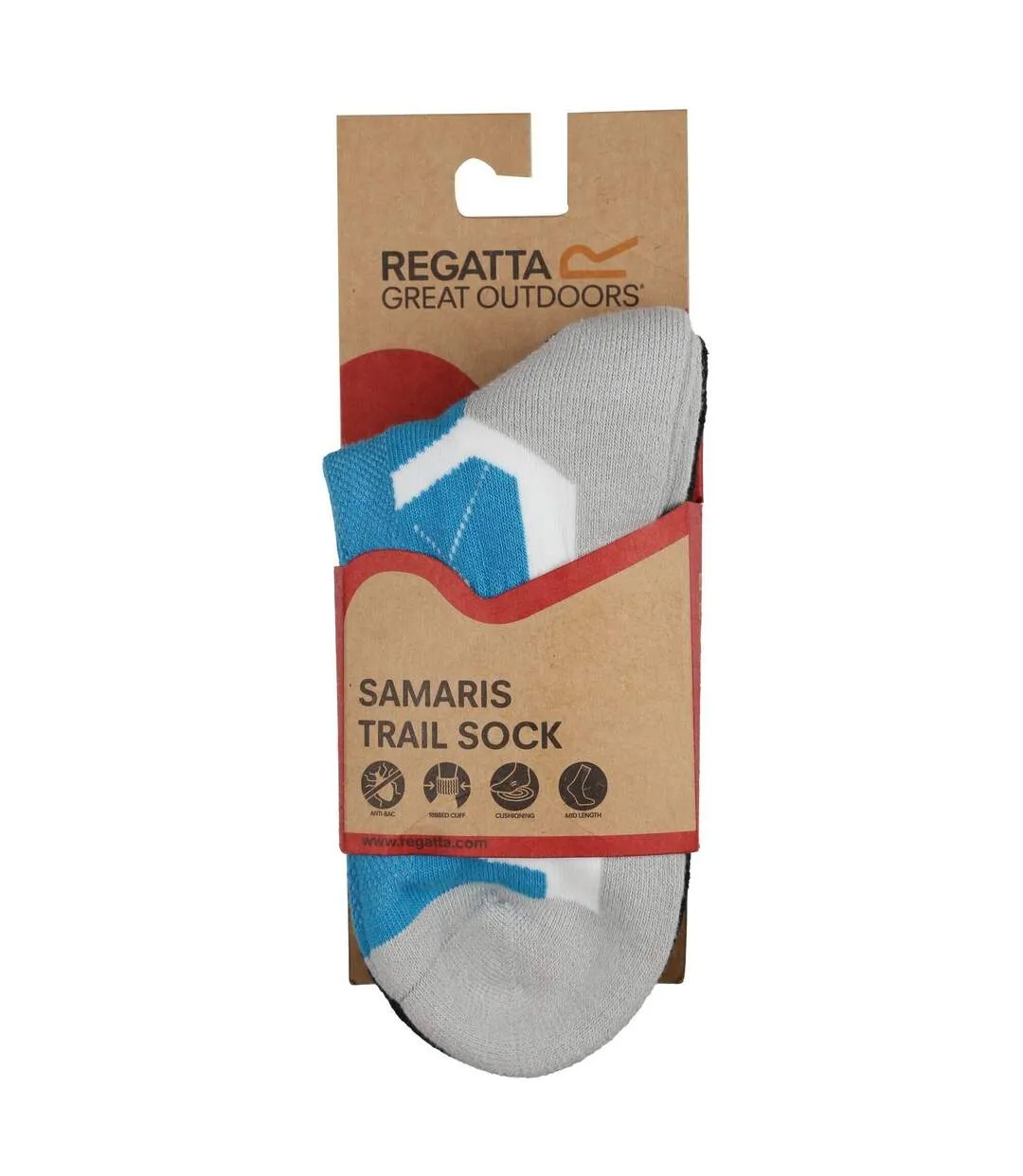 Pack of 2  Womens/ladies outdoor boot socks  light steel/niagra blue Regatta