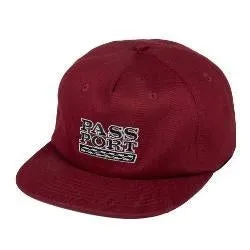 PASS~PORT SKATEBOARDS AUTO 5 PANEL CAP MAROON