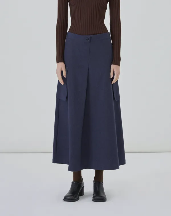 Pilu Recycled Cotton Skirt - Navy