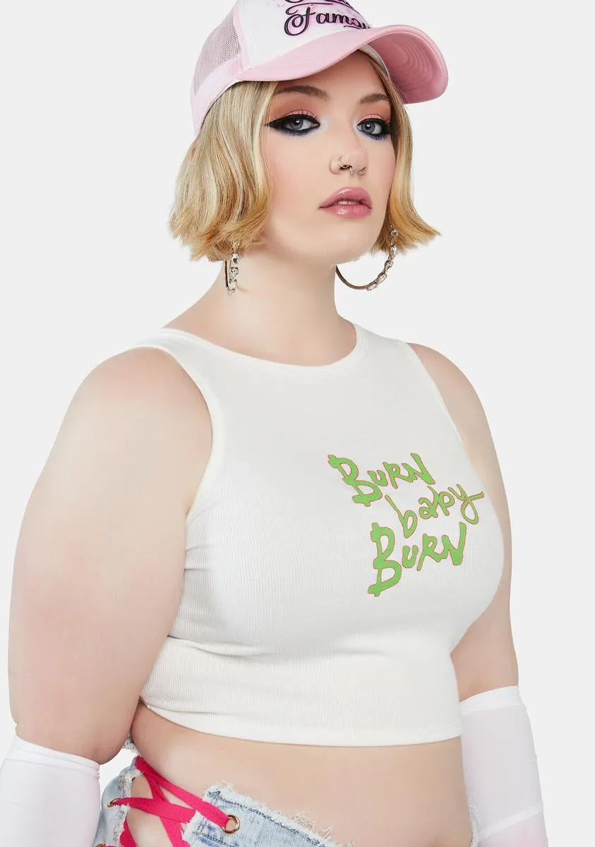 Plus Baby's Gotta Burn Crop Tank-