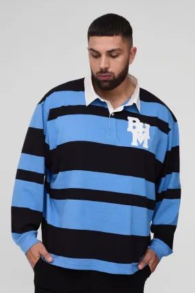 Plus Oversized BHM Stripe Applique Polo