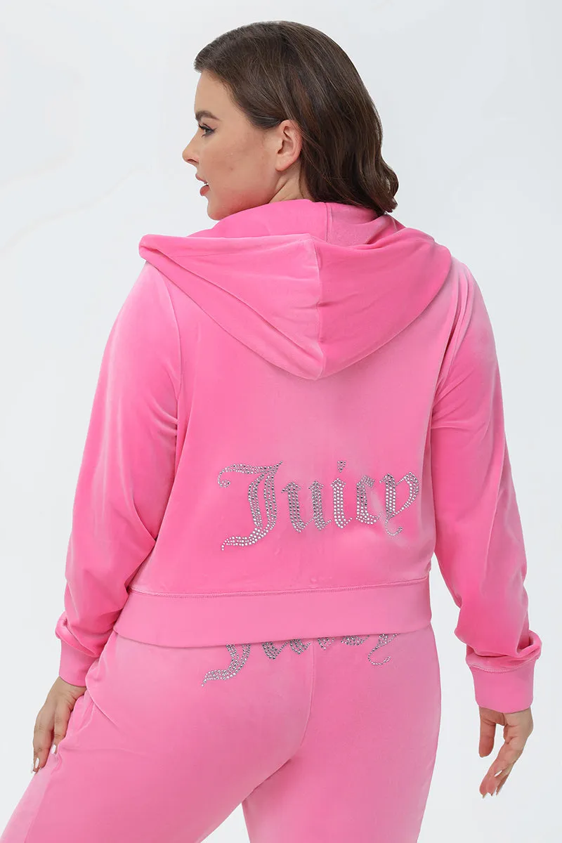 Plus-Size OG Big Bling Velour Hoodie