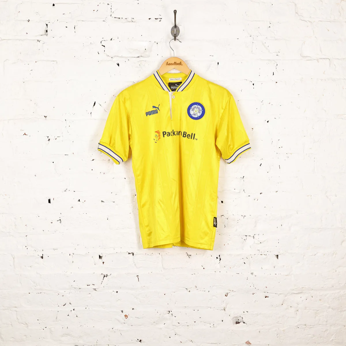 Puma Leeds United 1996 Away Football Shirt - Yellow - XS