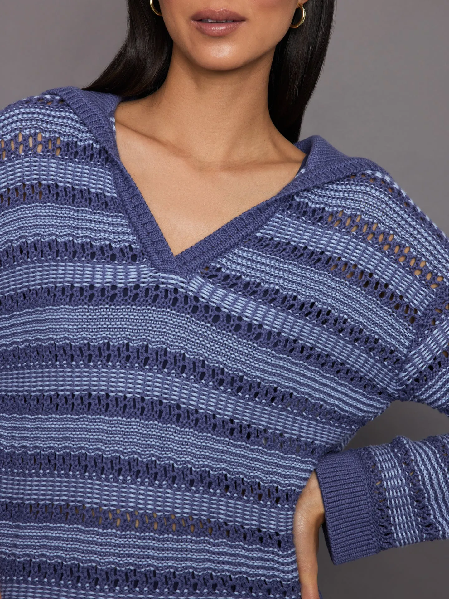 Rachel Sailor Open Stitch Pullover - Forever Blue Multi