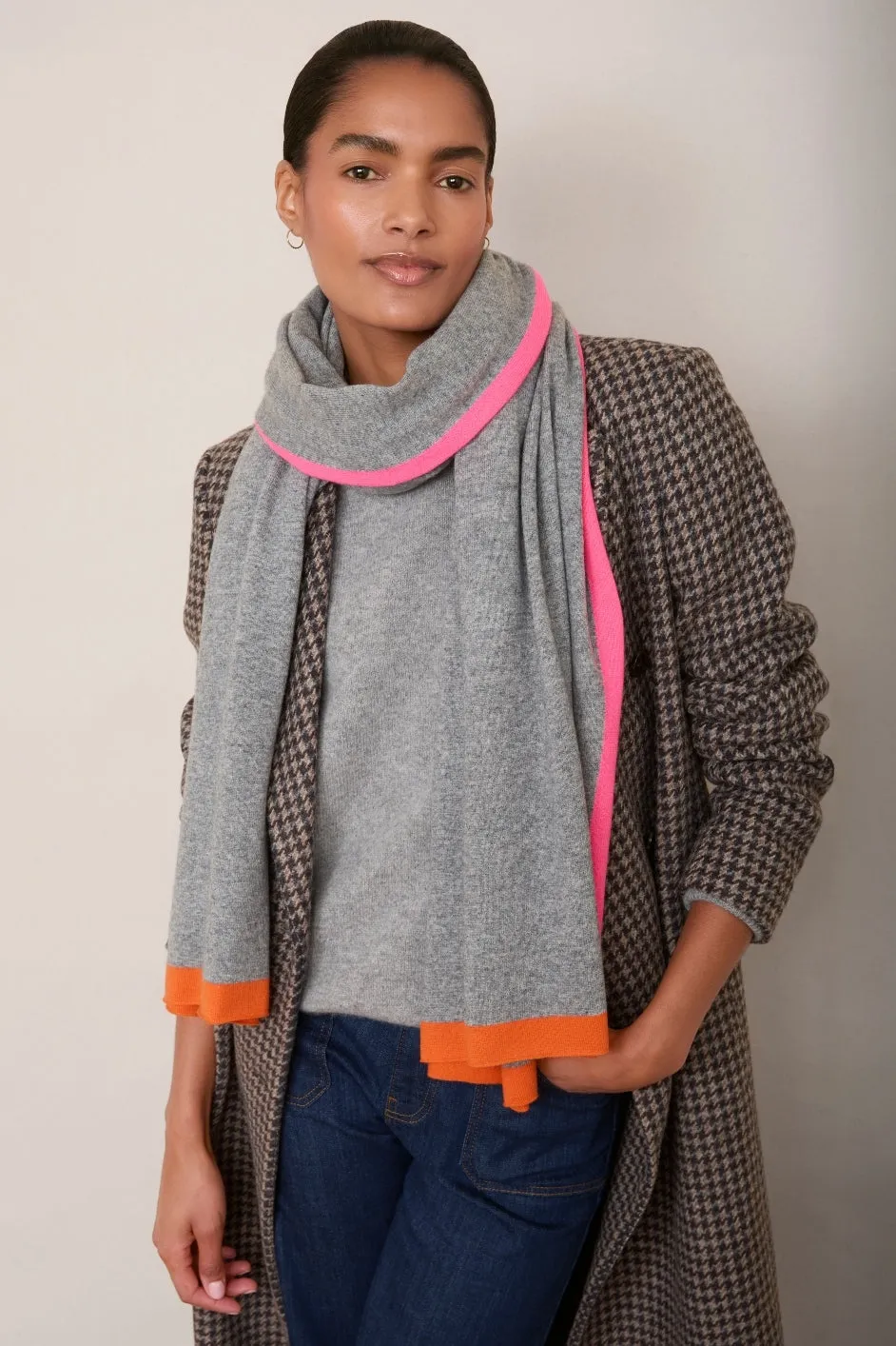 Rae Scarf - Grey Marl Colourblock