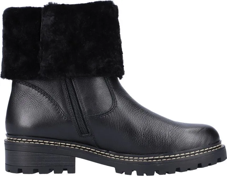 Remonte Black Fold Down Boot