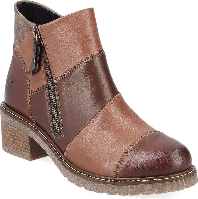 Remonte Chestnut Side Zip Boot