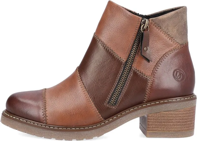 Remonte Chestnut Side Zip Boot