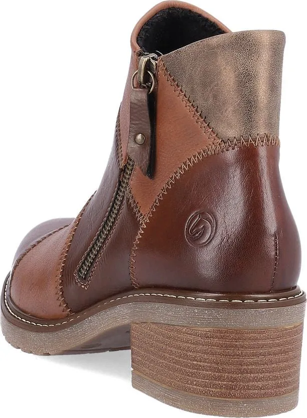 Remonte Chestnut Side Zip Boot