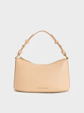 Robyn Elongated Chain-Handle Bag - Beige