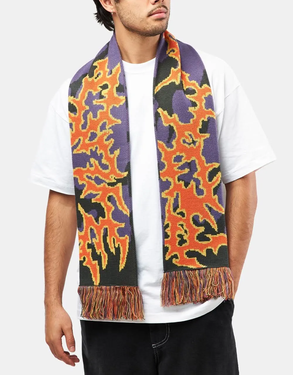 Route One Blades Scarf - Grape/Lobster Orange