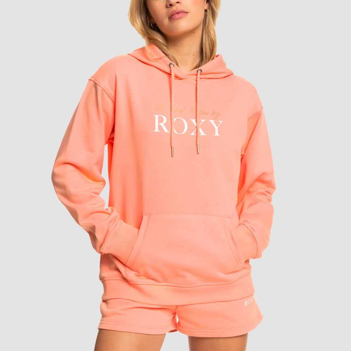 Roxy Surf Stoked Pullover Hoodie Papaya Punch - Womens