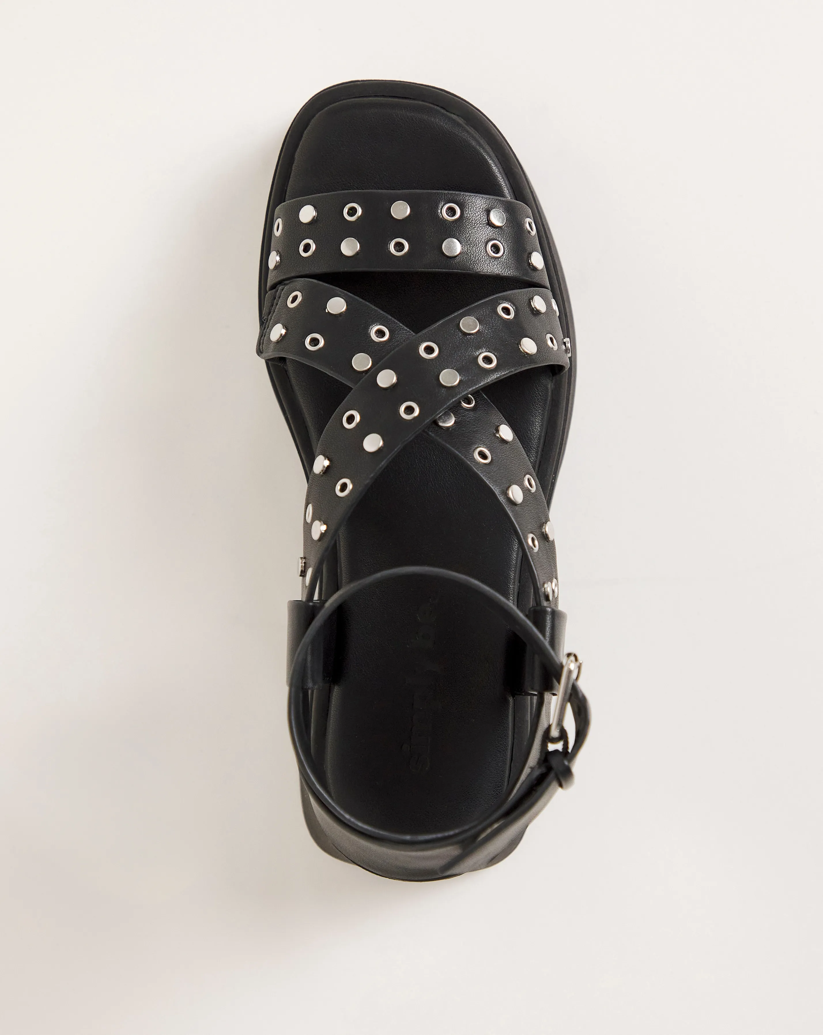 Ruby Studded Cross Strap Flatform Sandals Wide E Fit Simply Comfort | Simply Be