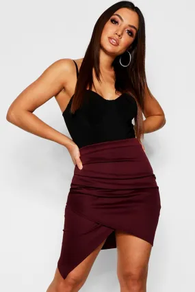 Ruched Side Asymetric Skirt