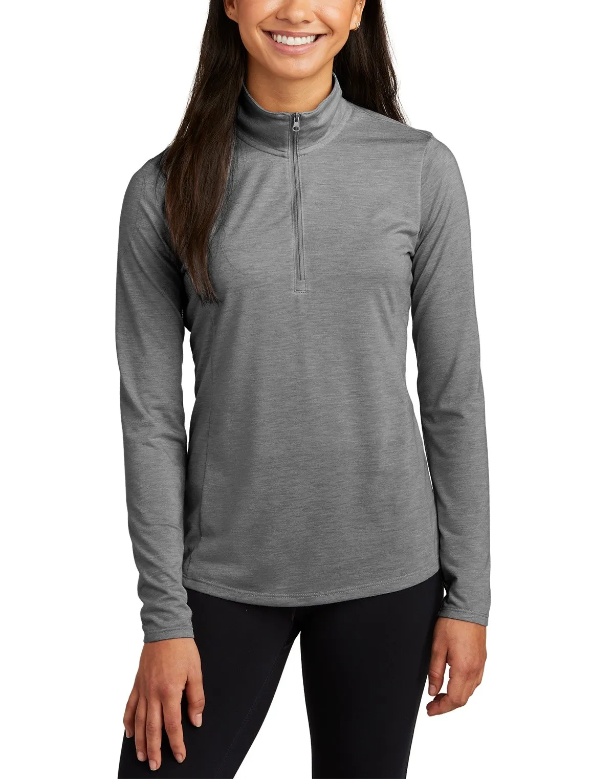 SanMar Women's Sport-Tek PosiCharge Tri-Blend Wicking 1/4-Zip Pullover #LST407