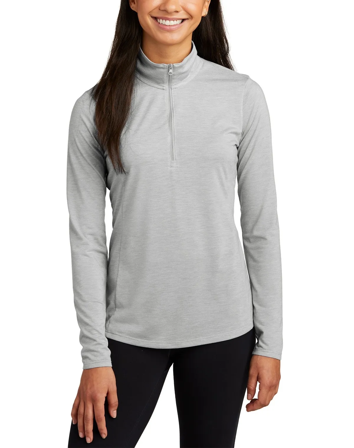 SanMar Women's Sport-Tek PosiCharge Tri-Blend Wicking 1/4-Zip Pullover #LST407