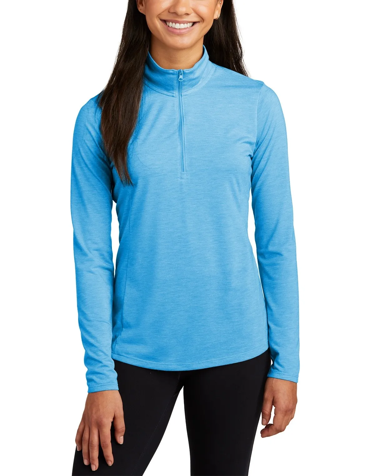 SanMar Women's Sport-Tek PosiCharge Tri-Blend Wicking 1/4-Zip Pullover #LST407